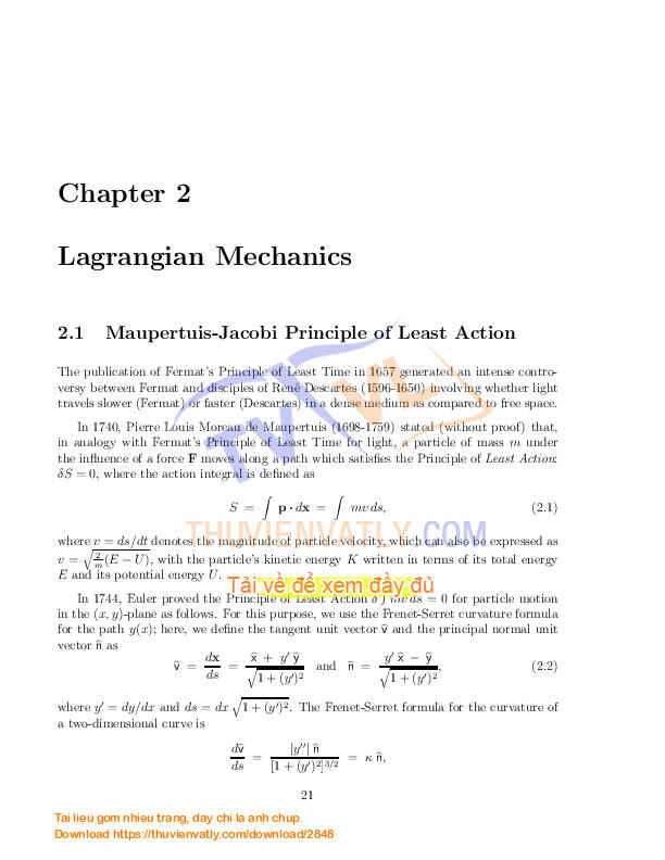 INTRODUCTION TO LAGRANGIAN AND HAMILTONIAN MECHANICS (Alain J. Brizard)