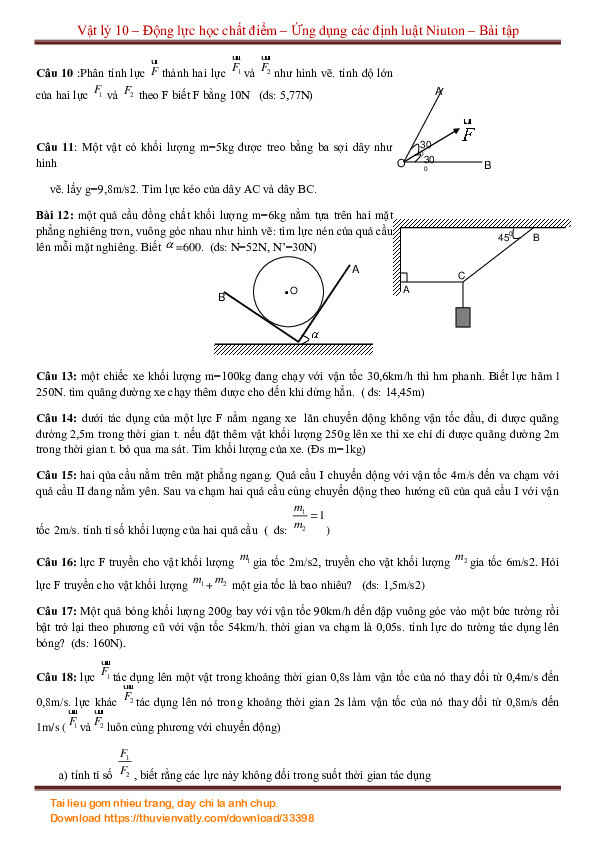 Vật lý 10- Động học chất điểm - Ba định luật Niuton