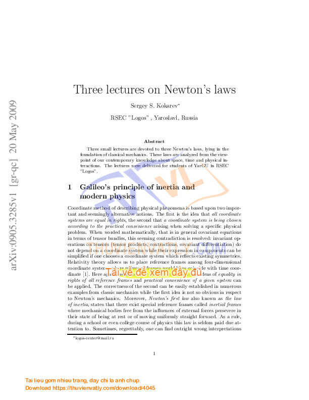 Three lectures on Newton