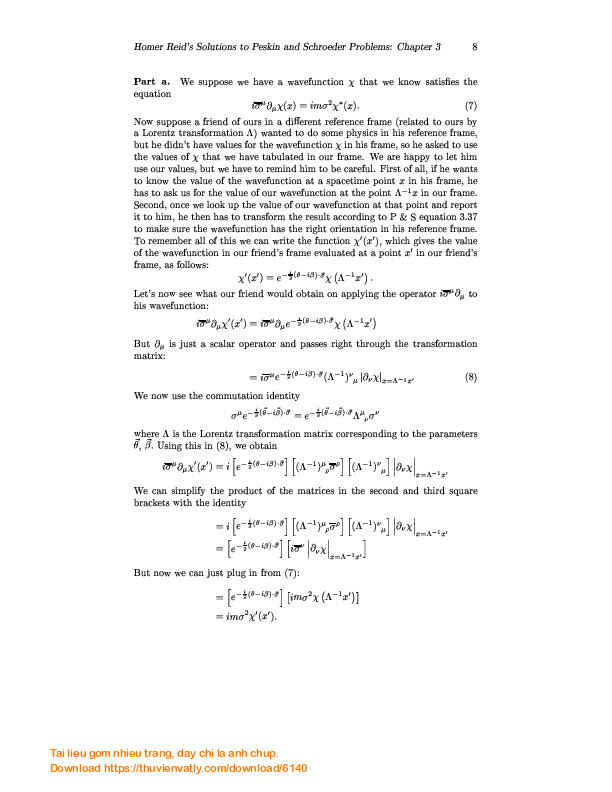 Giải bài tập Lý thuyết trường lượng tử (QFT) sách Peskin