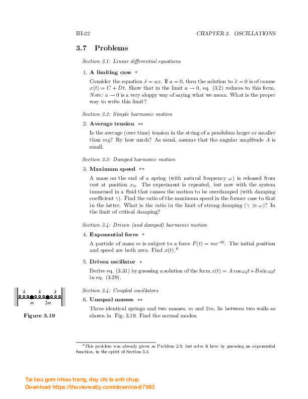 Introduction to Classcical Mechanics - Chapter 3