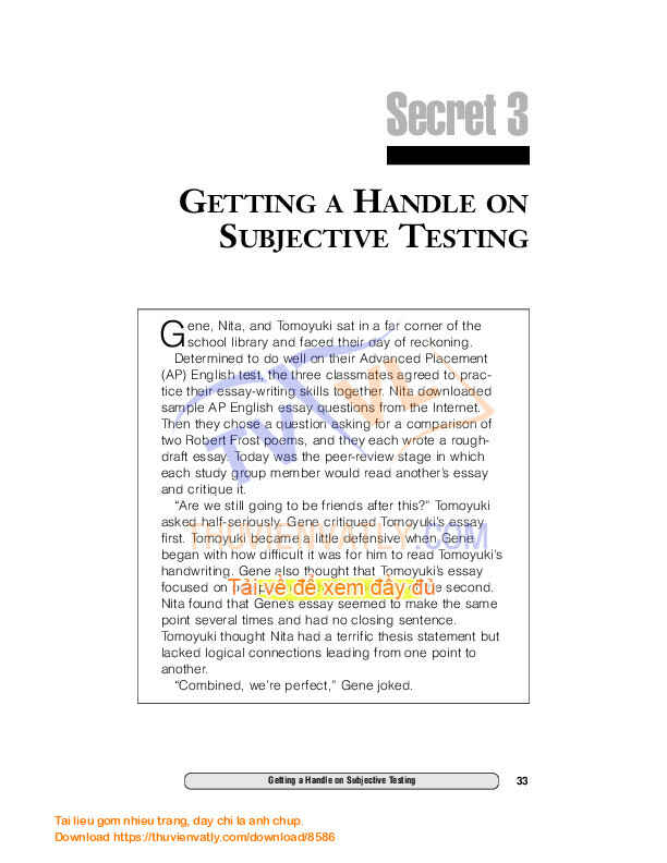 10 Secrets High School Test (for SAT)