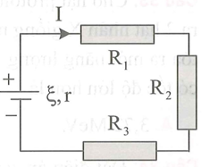 Cho mạch điện như hình vẽ, trong đó nguồn điện có suất điện động 12 V và có điện trở trong rất nhỏ, có điện trở ở mạch ngoài là R1=3Ω, R2=4Ω và R3=5Ω.