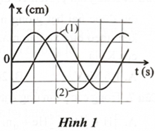 Đồ thị li độ – thời gian (x − t) của hai vật nhỏ dao động điều hoà được cho như Hình 1. Khi vẽ đồ thị, người ta chuẩn hoá sao cho mỗi cạnh của ô vuông