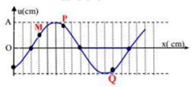 Một sợi dây đàn hồi đủ dài đang có sóng ngang hình sin truyền qua theo chiều dương của trục Ox, với tần số sóng f=1Hz. Ở thời điểm t, một đoạn của sợi