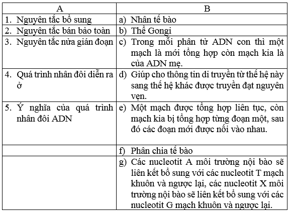  Nối nội dung tương ứng ở cột A với cột BTrảlời: (ảnh 1)