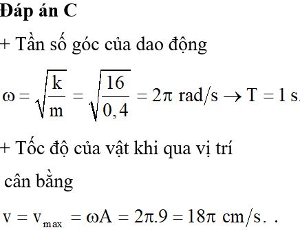 + Khi vật đi qua vị trí cân bằng,   ta thiết lập điện trường, dưới tác dụng của lực điện vị trí cân bằng mới dịch chuyển về phía lò xo giãn so với vị trí cân bằng cũ một đoạn 