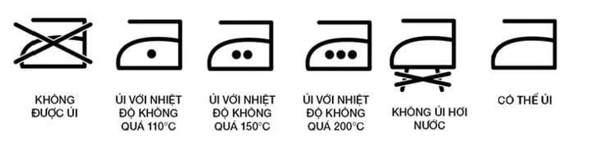 Nhãn kí hiệu đính kèm quần áo giúp người sử dụng, bảo quản quần áo đúng cách.

* Một số kí hiệu về hướng dẫn cách giặt quần áo:

* Một số kí hiệu về hướng dẫn sử dụng chất tẩy:

* Một số kí hiệu về hướng dẫn về việc vắt và sấy quần áo:

* Một số kí hiệu về hướng dẫn ủi/là quần áo: