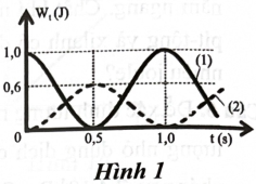 Đồ thị trong Hình 1 mô tả sự biến đổi thế năng của hai vật nhỏ dao động điều hoà. Phát biểu nào sau đây đúng?