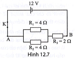 Một đoạn mạch được mắc như

Hình 12.7. Điện trở đoạn mạch AB là:

A. 10 Ω

B. 2,5 Ω

C. 4 Ω

D. 12 Ω