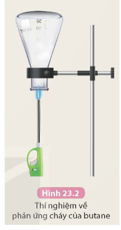 Thí nghiệm: Tìm hiểu về phản ứng cháy của butane

Chuẩn bị:  Bật lửa gas (chứa butane) loại dài (loại dùng để mồi lửa bếp gas, bếp cồn); bình tam giác