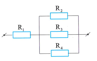 Bốn điện trở R1=2Ω;R2=6Ω;R3;R4=4Ω      mắc như hình vẽ, hiệu điện thế giữa hai đầu đoạn mạch là 48 V.  Cường độ dòng điện chạy qua R3      là 2A. Hãy tính