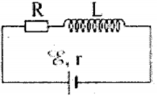 Cho mạch điện có sơ đồ như hình bên:

L là 1 ống dây dẫn hình trụ dài 10cm, gồm 1000 vòng dây, không có lõi, được đặt trong không khí; điện trở R; nguồn