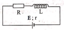 Cho mạch điện có sơ đồ như hình bên: L là một ống dâv dẫn hình trụ dài 10 cm, gồm 1000 vòng dây, không có lõi, được đặt trong không khí; điện trở R; nguồn