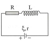 Cho mạch điện có sơ đồ như hình bên: L là một ống dây dẫn hình trụ dài 10 cm, gồm 1000 vòng dây, quấn một lớp sít nhau, không có lõi, được đặt trong không