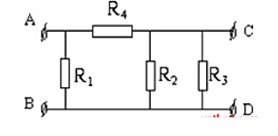 Cho mạch điện như hình vẽ. Biết R3=R4. Nếu nối hai đầu AB vào hiệu điện thế 120V thì cường độ dòng điện qua R2 là 2A và UCD = 30V. Nếu nối hai đầu CD vào