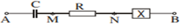 Cho mạch điện như hình vẽ:

 

UAB=120V, ZC=103Ω, R=10Ω, uAN=606cos100πt V, UNB=60V

Biết X là đoạn mạch gồm hai trong ba phần tử: R0, L0 (thuần cảm) và