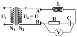 Đặt một điện áp xoay chiều có giá trị hiệu dụng 40 V và tần số thay đổi được vào hai đầu cuộn sơ cấp của một máy biến áp lí tưởng mà số vòng dây của cuộn