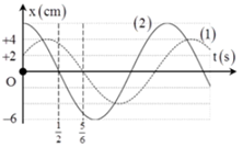 Hai dao động điều hòa cùng phương x1 = A1cos(ωt + φ1) và x2 = A2cos(ωt + φ2) , trên hình vẽ bên đường đồ thị (I) biểu diễn dao động thứ nhất, đường đồ