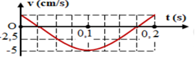 Hình bên là đồ thị biểu diễn sự phụ thuộc của vận tốc v theo thời gian t của một vật dao động điều hòa. Phương trình dao động của vật là 