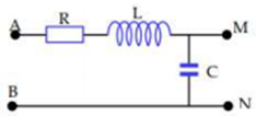 Một mạch điện gồm điện trở thuần R, cuộn cảm thuần có hệ số tự cảm L và tụ có điện dung C được mắc như hình vẽ.

Đặt vào hai điểm A, B của mạch điện trên
