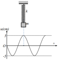 Một sợi dây đàn hồi rất dài được căng ngang và một con lắc lò xo treo trong cùng một mặt phẳng thẳng đứng. Con lắc lò xo có độ cứng k =10 N/m, vật nhỏ