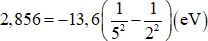 Đáp án  B

Nhận thấy :

Suy ra nguyên tử này đã nhày từ mức n = 2 lên mức n = 5

Tức là bước sóng nhỏ nhất sinh ra  khi nguyên tử nhảy từ mức n = 5 về mức n = 1

Khi đó nguyên tử phát ra photon có năng lượng :