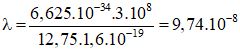 eV

 m = 0,0974  m m.