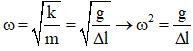 + Vì đưa vật lên đến độ cao lúc không bị biến dạng nên biên độ A =  D l.

+   

+ Áp dụng công thức độc lập của v và a ta có:   

Û     ®   m  ®    rad/s.