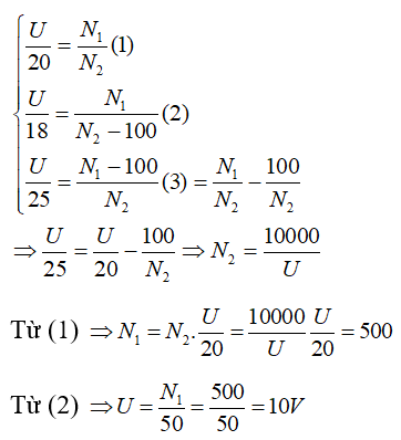 Phương pháp: Sử dụng công thức của máy biến áp

Cách giải: Ta có: