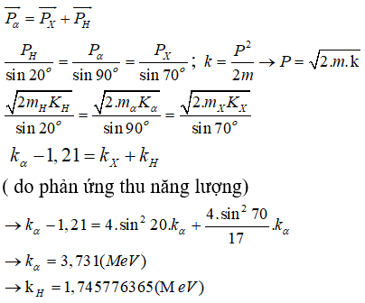 Áp dụng định luật bảo toàn động lượng