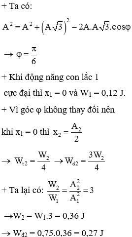 + Chênh lệch độ cao lớn nhất của 2 dao động cũng chính là khoảng cách lớn nhất của 2 dao động đó tương ứng với độ lệch pha giữa chúng là góc  j   như hình vẽ.