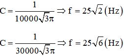 Khi f = 50 Hz :

 

f thay đổi Ur  không phụ thuộc vào R 

 