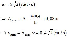 Đáp án  C

Biên độ dao động  : A = 10 cm

Tần số góc :

 