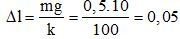 +    m = 5 cm.

+  Khi vật ở li độ + 2 cm thì lò xo dãn 7 cm so với chiều dài lúc đầu.

+ Lực tác dụng của lò xo vào điểm treo chính bằng lực đàn hồi của lò xo

®  F = k. D l’ = 100.0,07 = 7 N

+ Theo địn luật III Niuton thì lực này hướng xuống vì lực đàn hối hướng lên.