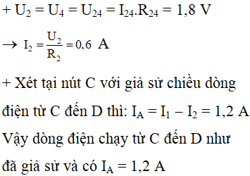 ü

+ Vì ampe kế có điện trở không đáng kể nên ta chập điểm C và D với nhau.