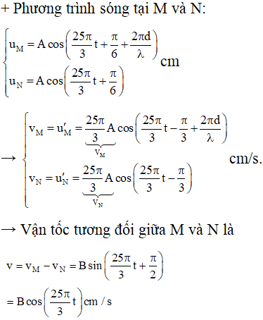 ü

+ Với khoảng giá trị của vận tốc ta tìm được: v = 69,44 cm/s hoặc 62,5 cm/s.