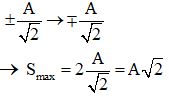 + Trong khoảng thời gian t = T/4  thì vật có thể chuyển động từ vị trí  ± A  ®  VTCB hoặc từ VTCB  ®   ± A hoặc từ vị trí

 

+ Smax  khi vật đi từ 