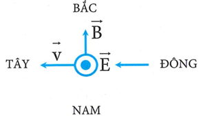 .

Sử dụng quy tắc tam diện thuận ta dễ dàng suy ra được hướng truyền sóng điện từ là từ Đông đến.