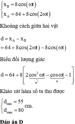 ệ trục tọa độ như hình vẽ

Phương trình dao động của mỗi vật