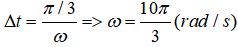 Chọn   C

Ta có  l =AB.4=40cm

Biên độ sóng dừng tại một điểm có dạng A=Ab |sin(2 p x/ l )|

vì xc =140/3cm

Thời điểm t = 0 B và C có cùng li độ, sau khoảng thời gian ngắn nhất là 0,1s thì điểm B có độ lớn li độ bằng biên độ của điểm C

 

 