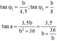 Đặt

  

Theo hình vẽ ta có :

 

Theo bất đẳng thức cosi thì a=a max  khi b = 6 cm 

Suy ra :

Tại Q là phần tử nước dao động với biên độ cực đại nên :

Tại P là phần tử nước không dao động nên P thuộc cực tiểu bậc k’

với k’ = k + 1 (do giữa P và Q không còn cực đại nào)

Q là cực đại ứng với k = 1 nên cực đại M gần P nhất ứng với k = 2

  hay OM = 2,5 cm 

Do đó : MP = 5,5 – 2,5 = 2 cm.