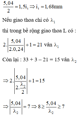 Ta có : 2 vạch tối ngoài cùng là 2 vạch tối bậc 2 : 