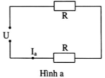 Trong các hình a và b, hiệu điện thế đặt vào mạch có giá trị bằng nhau. Các điện trở đều bằng nhau. Cường độ dòng điện ở hình a là Ia. Cường độ dòng điện
