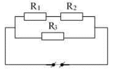 1. Cho mạch điện như hình vẽ. Biết R1 = 1  \[\Omega \] , R2 = 2  \[\Omega \] , R3 = 3  \[\Omega \]  và hiệu điện thế giữa hai đầu đoạn mạch là 6V

a. Tính