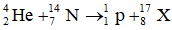 Bắn hạt nhân a có động năng 18 MeV vào hạt nhân N714  đứng yên ta có phản ứng . Biết các hạt nhân sinh ra cùng vectơ vận tốc. Cho  mα=4,0015u; mp=1,0072u; mN=13,9992u; mO=16,9947u;