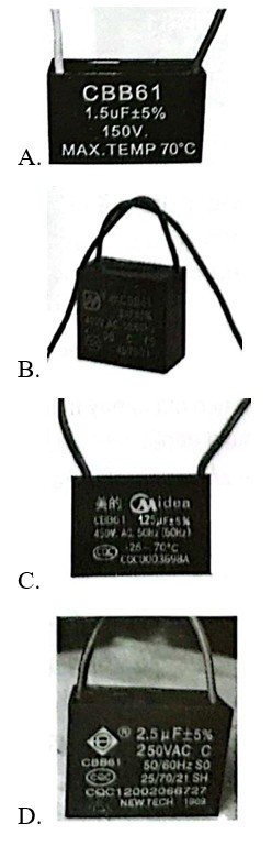 Quạt treo tường nhà bạn Nam bị hỏng chiếc tụ điện như Hình 21.2 (ảnh 2)