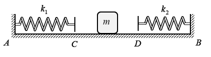 Cho cơ hệ như hình vẽ. Hai lò xo nhẹ, có độ cứng lần lượt k1=1,8 N/m, (ảnh 1)