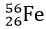Cho khối lượng hạt nhân sắt Fe2656  là 55,9207u, khối lượng êlectron là m e  = 0,000549u. Khối lượng của nguyên tử sắt   là