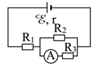 Cho mạch điện có sơ đồ như hình bên: ξ=12V; R1=4Ω; R2=R3=10Ω.Bỏ qua điện trở của ampe kế A và dây nối. Số chỉ của ampe kế là 0,6 A. Giá trị điện trở trong